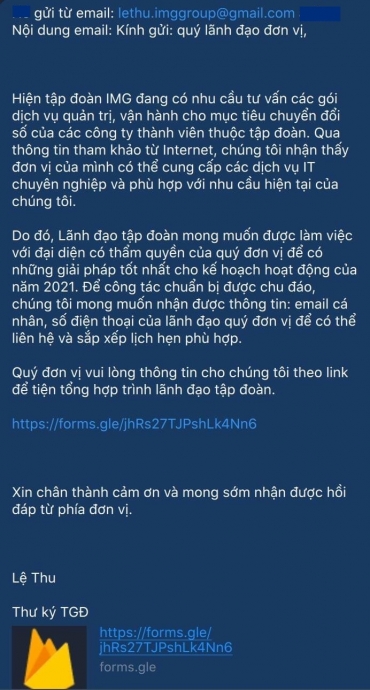 CẢNH BÁO VỀ VIỆC MẠO DANH THÔNG TIN CÔNG TY CỔ PHẦN ĐẦU TƯ IMG ĐỂ LỪA ĐẢO EN
