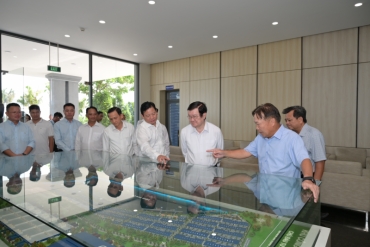 IMG Phước Đông đón tiếp Nguyên Ủy viên Bộ Chính trị, Nguyên Chủ tịch nước CHXHCN Việt Nam Trương Tấn Sang đến thăm và làm việc tại Khu Công nghiệp Cầu Cảng Phước Đông (Tây Ninh)